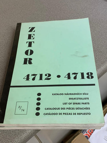 Spare Parts Manual for Zetor 4712 and 4718