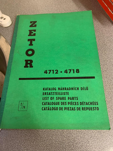 Spare Parts Manual for Zetor 4712 and 4718