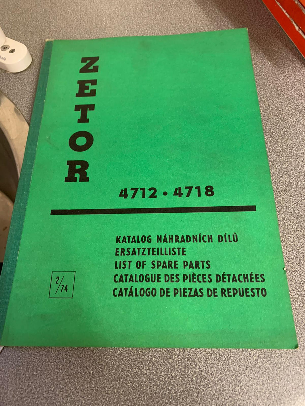 Spare Parts Manual for Zetor 4712 and 4718