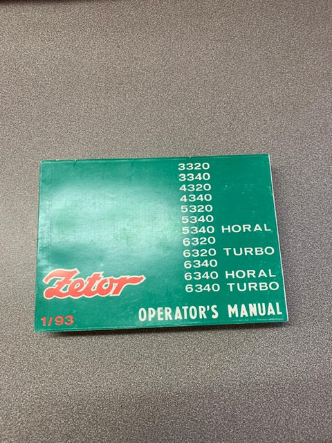 Operators Manual for Zetor 3320, 3340, 4320, 4340, 5320, 5340, 6320, 6340
