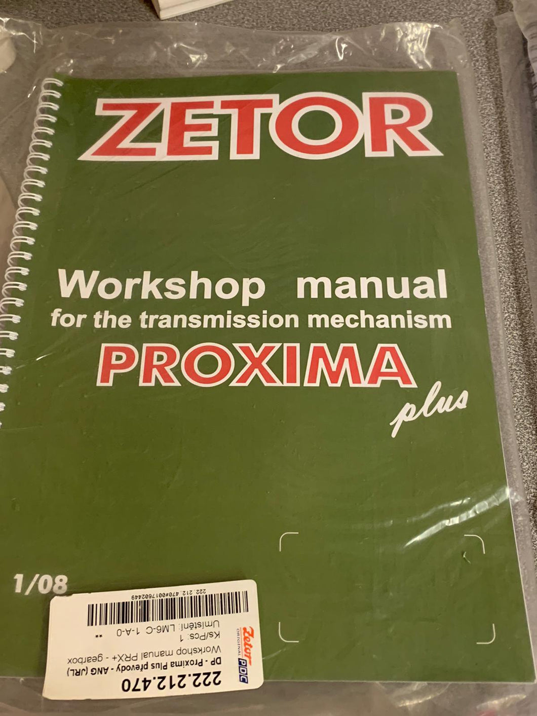 Workshop manual for Proxima Plus Transmission Mechanism