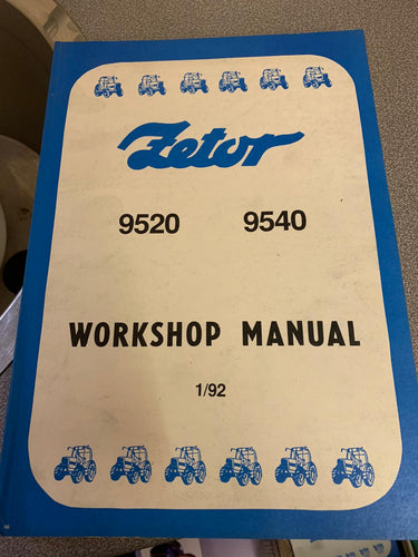 Workshop Manual for Zetor 9520 and 9540.